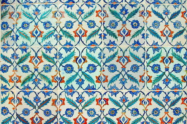 istock Ancient hand made Turkish - Ottoman tiles in Topkapi Palace. 482456498