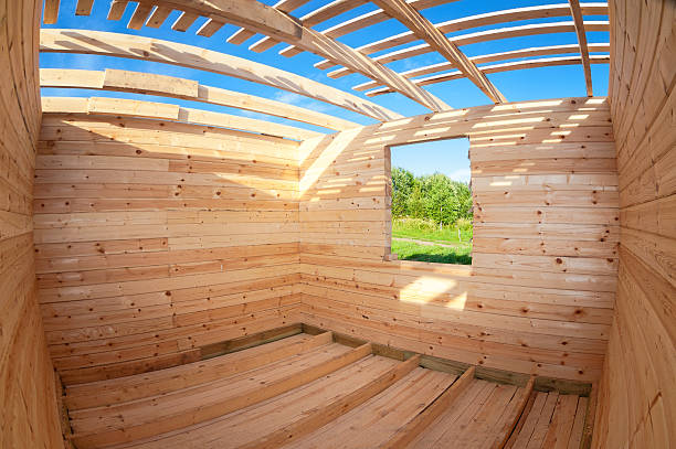 istock Construction of a new wooden house 482456929