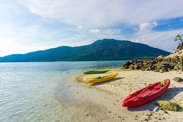 istock Yellow and red kayak on the sea. Kayaking 482460436