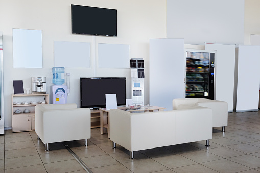 Serpuhov, Russia, June, 2015: rest spot of clients in a dealer's showroom in Serpuhov, Russia