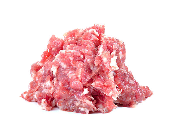 istock Raw fresh minced meat  isolated on white background 482460752