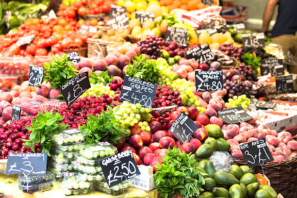 istock Fruits and vegetables at a farmers market. 482464164