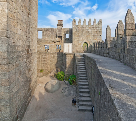 Guimaraes Castle interior, the most famous  castle in Portugal