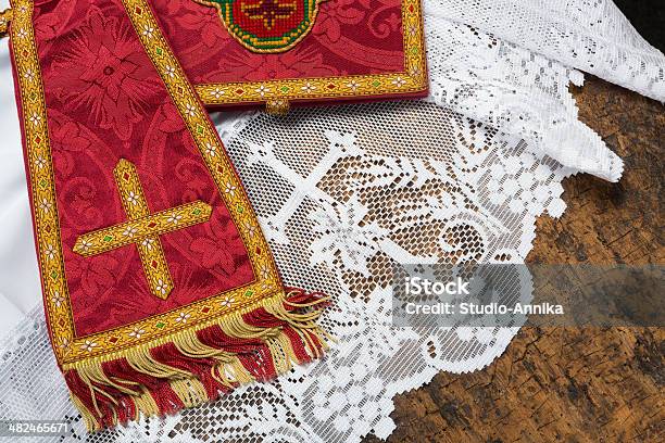 Chalice Veil And Maniple Stock Photo - Download Image Now - Catholicism, Chalice, Christianity