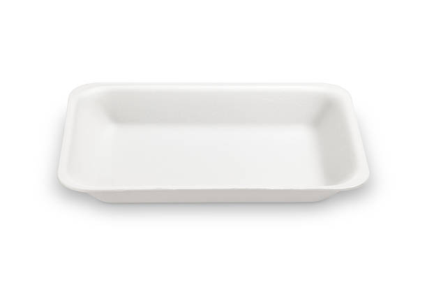 istock Empty white styrofoam food tray on white background. Clipping path 482465904