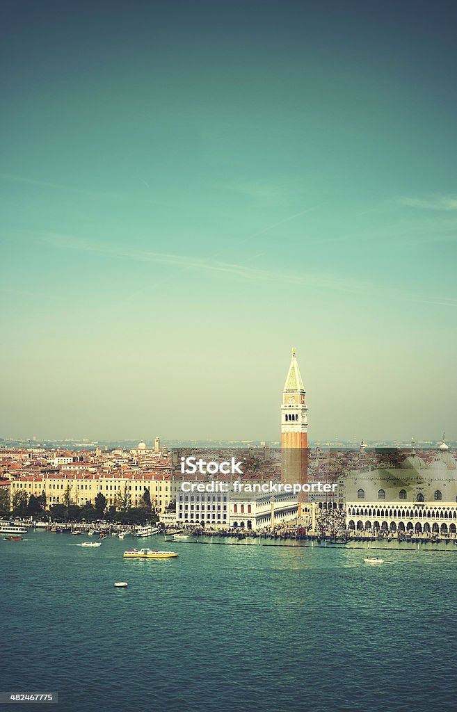 St mark's square with Venice skyline Aerial View Stock Photo