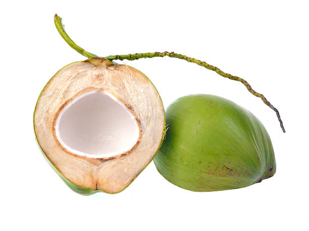 istock Green coconut isolated on white background 482467956