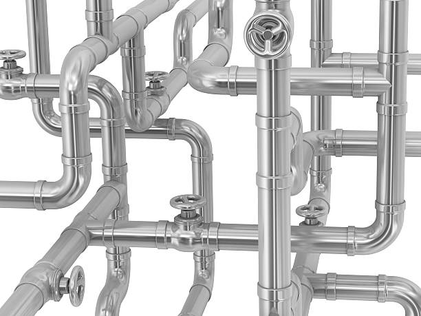 tubos e válvulas - pipeline pipe valve three dimensional shape imagens e fotografias de stock