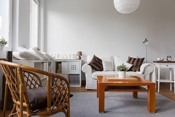 istock Wicker armchair in living room 482468876