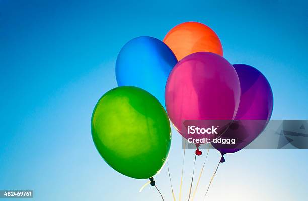 Color Balloons Background Stock Photo - Download Image Now - Balloon, Sky, Arts Culture and Entertainment