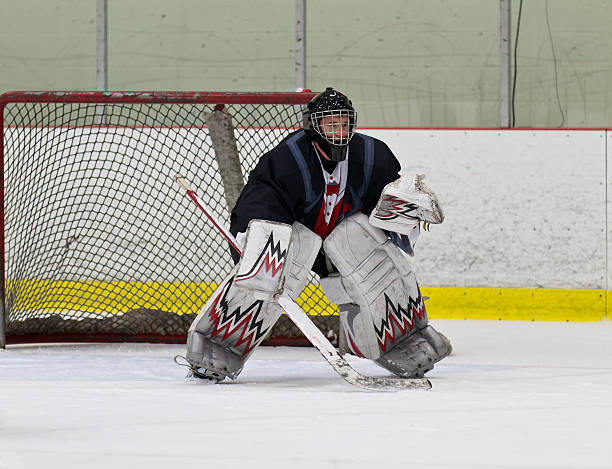 istock Hockey goaltender ready to make a save 482469977