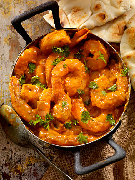 Curry Shrimp stock photo