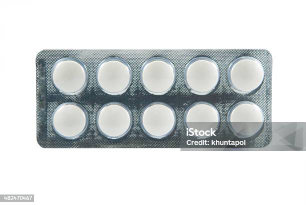 White Medicine Tablet In Transparent Blister Pack Stock Photo - Download Image Now - Aluminum, Antibiotic, Blister