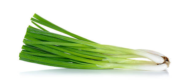 istock Green onion isolated on the white background 482473086