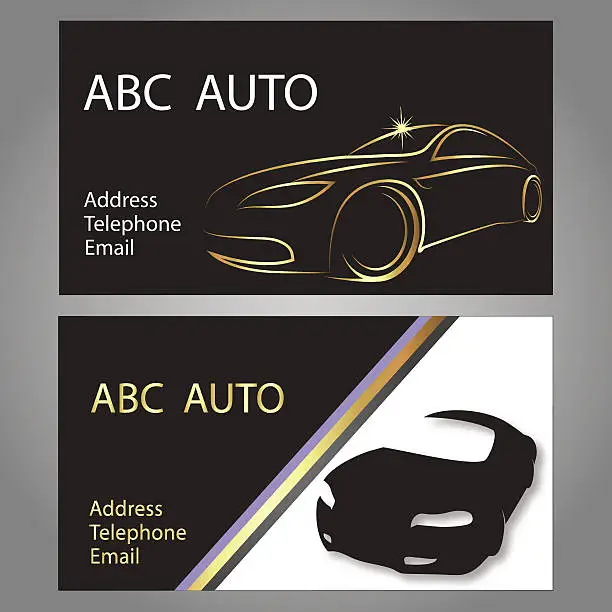 Vector illustration of Business card car