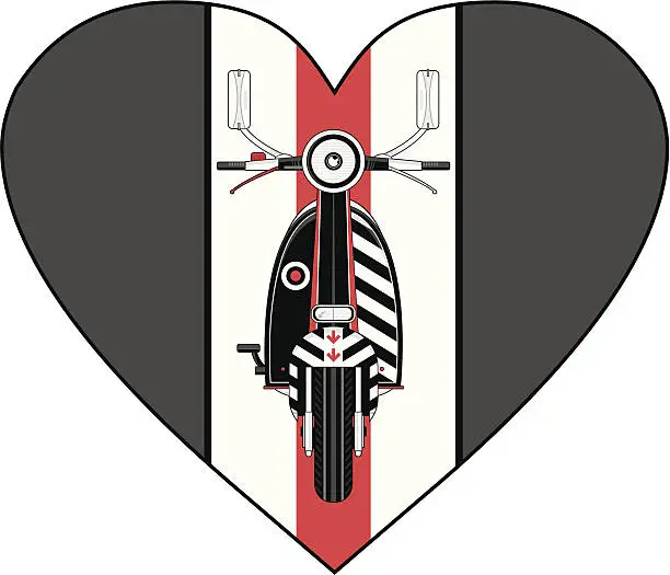 Vector illustration of Retro Scooter Heart
