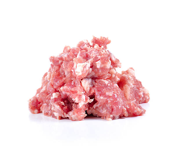 istock Raw fresh minced meat  isolated on white background 482476878