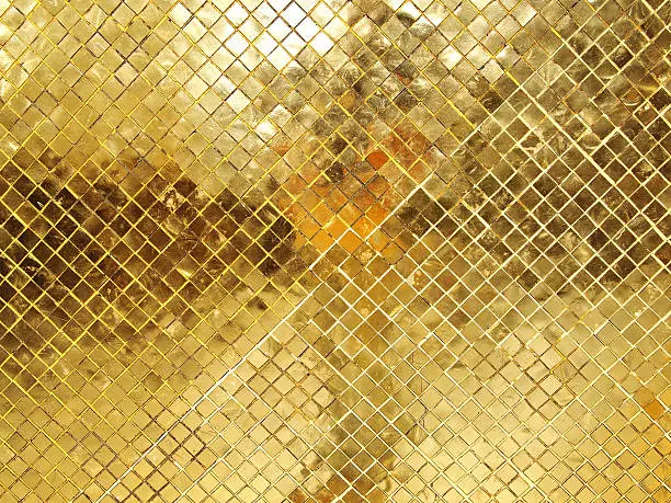 Photo of Gold Mosaic tile texture