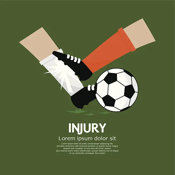 Vector illustration of Football Player Make Injury To An Opponent