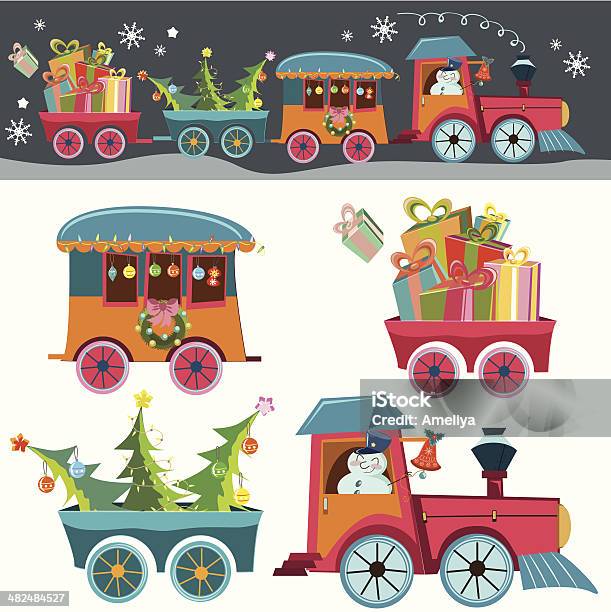 Christmas Train Stock Illustration - Download Image Now - Christmas, Winter, Toy