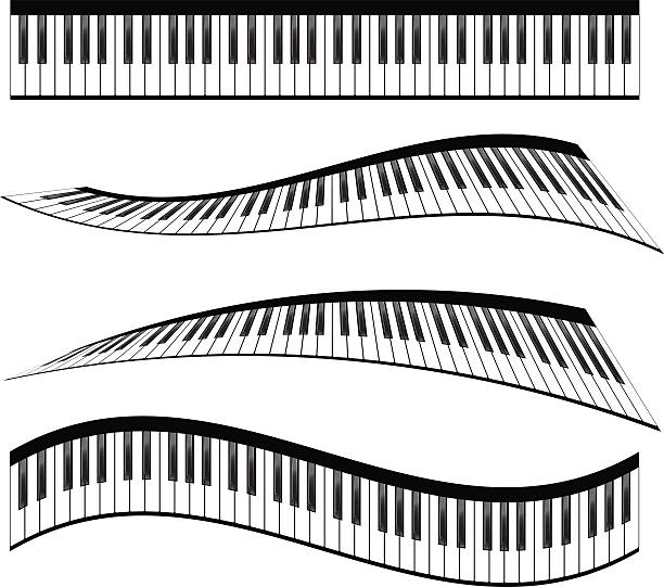ilustrações, clipart, desenhos animados e ícones de teclado de piano - melodic