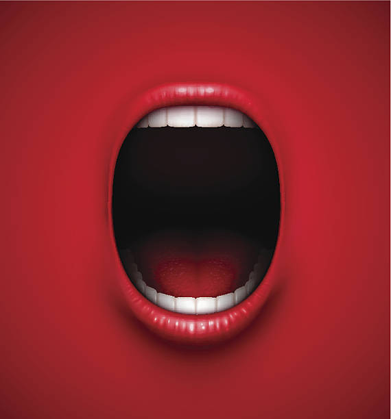 소리지름 배경기술 - human mouth audio stock illustrations