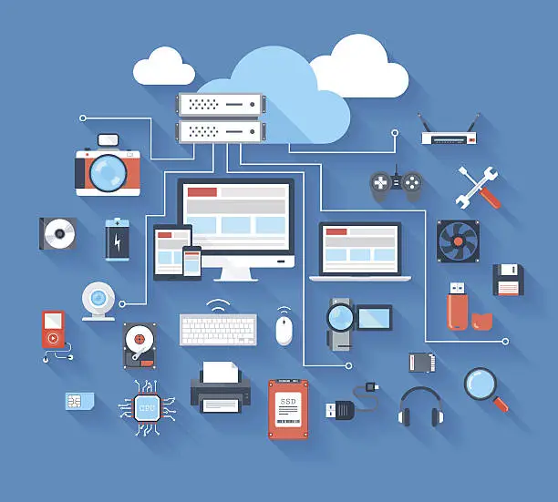 Vector illustration of Hardware icons