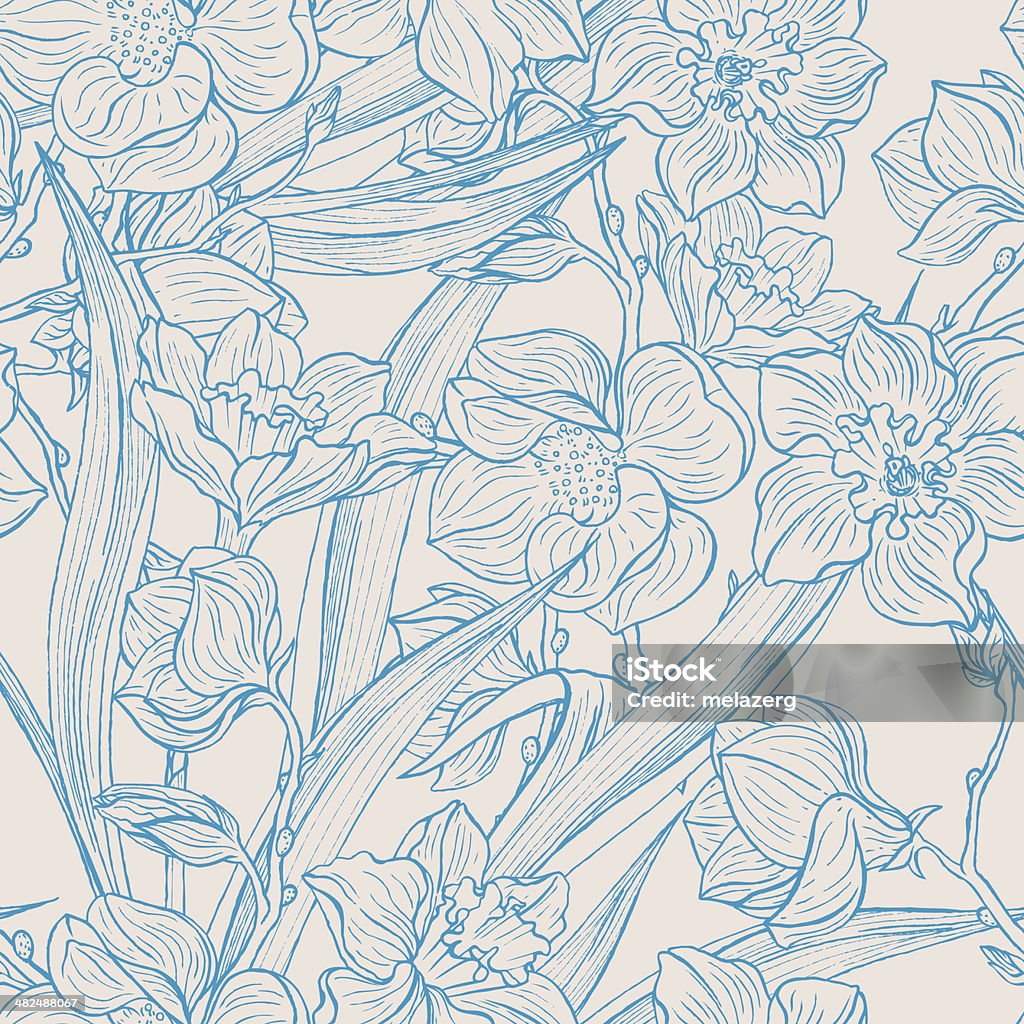 magnolias et Narcisse - clipart vectoriel de Abstrait libre de droits