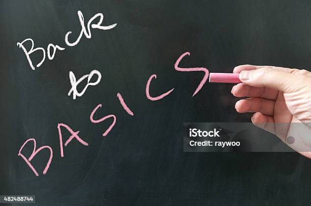 Back To Basics Stock Photo - Download Image Now - Chalkboard - Visual Aid, 2015, Black Color