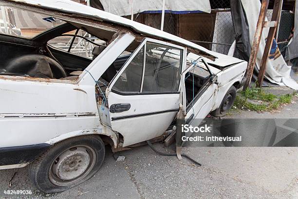 Abandoned Wrecked Old Car Stock Photo - Download Image Now - 2015, Abandoned, Accidents and Disasters