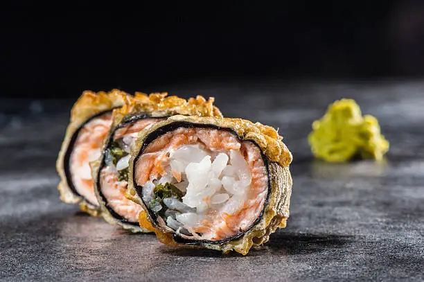 Photo of Tempura roll with salmon and scallop