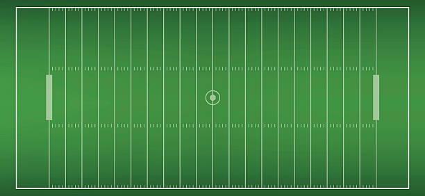 latar belakang lapangan sepak bola amerika dengan rumput buatan. bidang sepak bola - court line ilustrasi stok