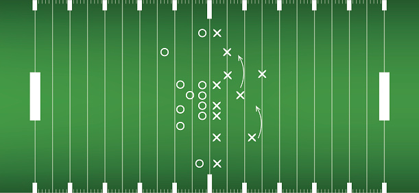 american football field background with artificial turf. soccer field view from above. eps10 format vector illustration 