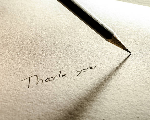 istock Pencil with paper writing Thank you 482499205