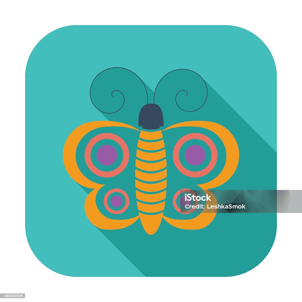 Butterfly single icon. Butterfly single flat color icon. Vector illustration. Animal stock vector