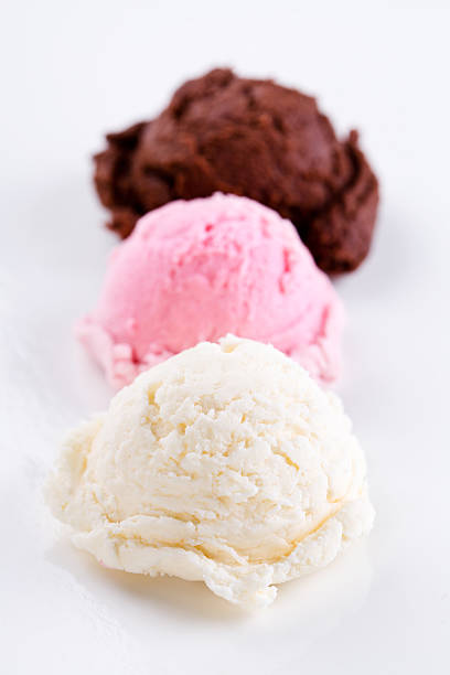 istock Vanilla Strawberry And Chocolate Ice Cream 482502943