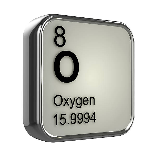 3 d elemento de oxígeno - tabla periódica de elemento de oxígeno fotografías e imágenes de stock