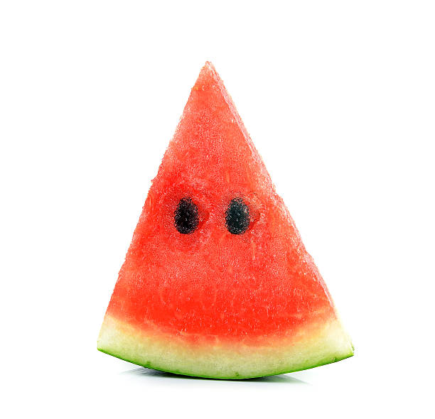 istock Sliced ripe watermelon isolated on white background 482503302