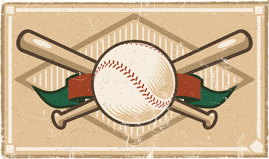 A vintage baseball design, with a grunge and distress pattern