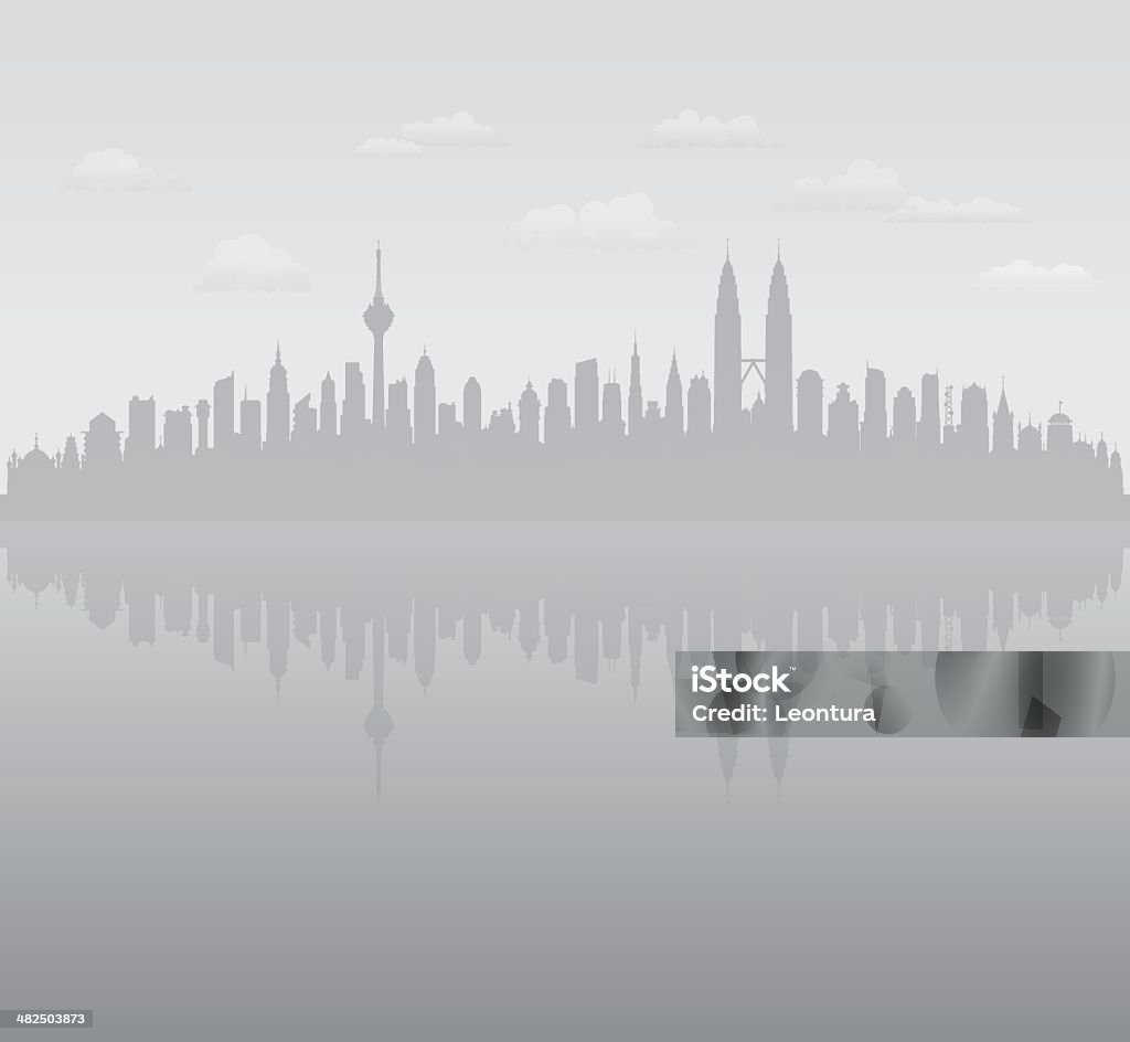 Brume de Kuala Lumpur - clipart vectoriel de Architecture libre de droits