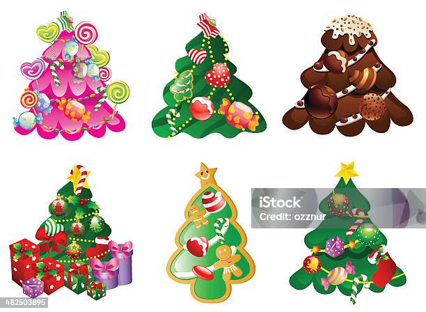 Pinheiro De Natal Design - Arte vetorial de stock e mais imagens de Chocolate - Chocolate, Pinho, Bolo de Natal