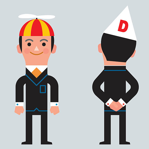 Smart guy and Dunce http://dl.dropbox.com/u/38654718/istockphoto/Media/download.gif illiteracy stock illustrations