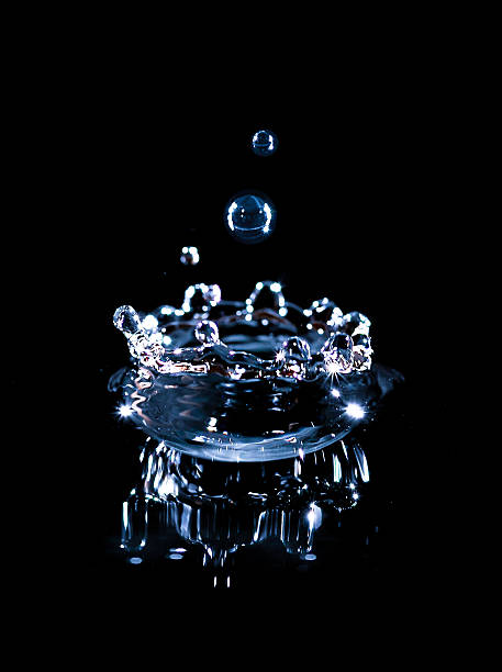 istock brilliant drops transparent water on black background 482507111