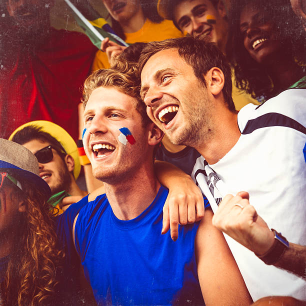 Fans of different nations at the stadium together