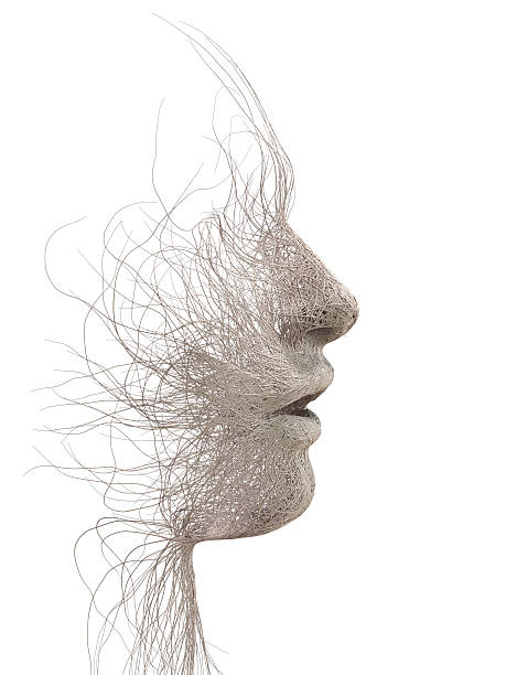 portrait made of wires isolated on white