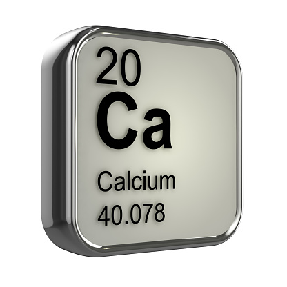3d render of the calcium element from the periodic table