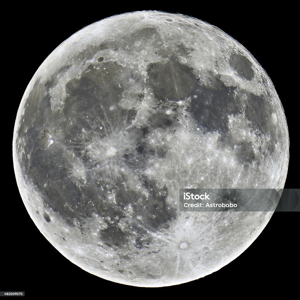 Full Moon A detailed image of a full Moon taken with an astronomical telescope Moon Stock Photo