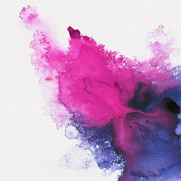 colorazione acquerelli astratti - watercolor painting drop paint splashing foto e immagini stock