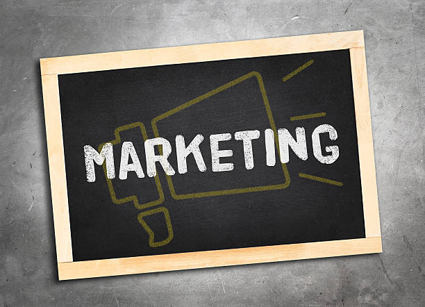 istock marketing word and yellow megaphone icon on blackboard 482510018
