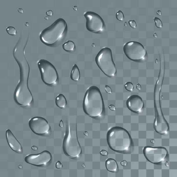 ilustrações, clipart, desenhos animados e ícones de conjunto de gotas d'água - condensation water drop glass